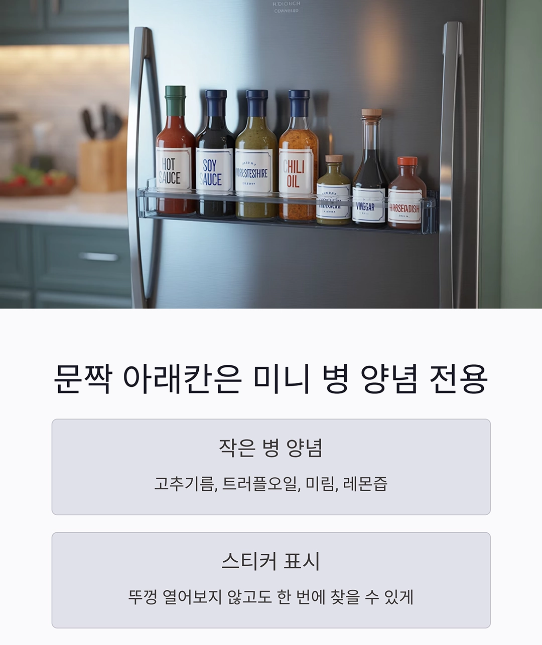 냉장고 정리를 위한 공간별 양념통 정리법 하나로 끝내기