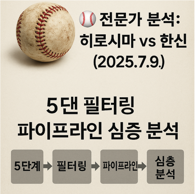 ⚾️ 전문가 분석: 히로시마 vs 한신 (2025.7.9) - 심층 분석