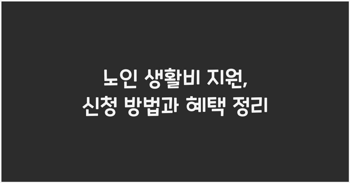 노인 생활비 지원