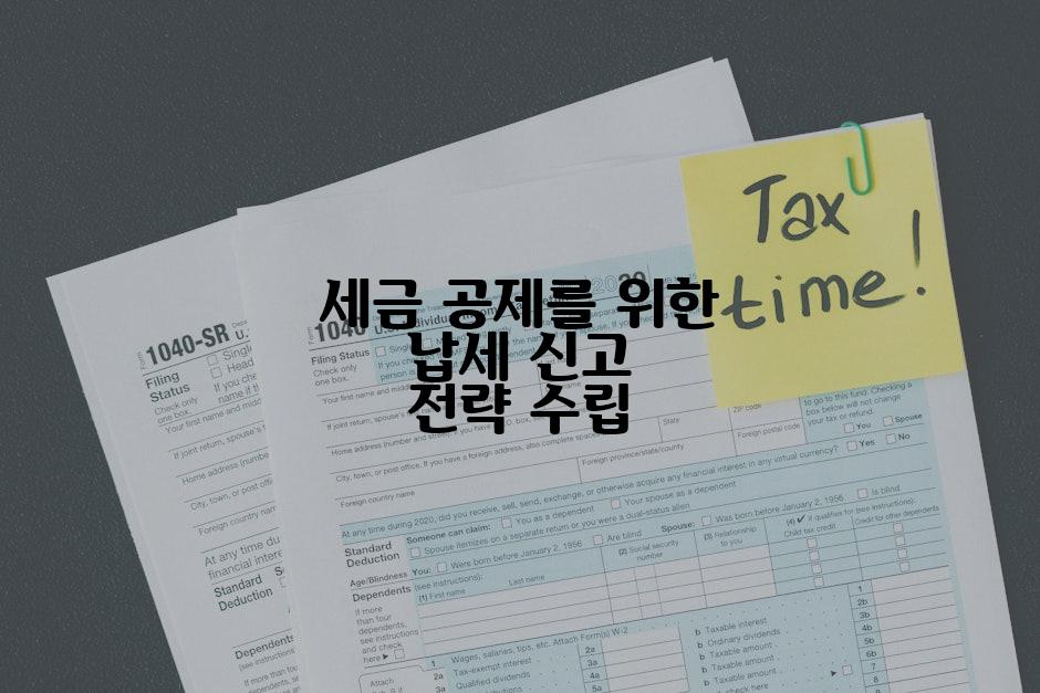 세금 공제를 위한 납세 신고 전략 수립