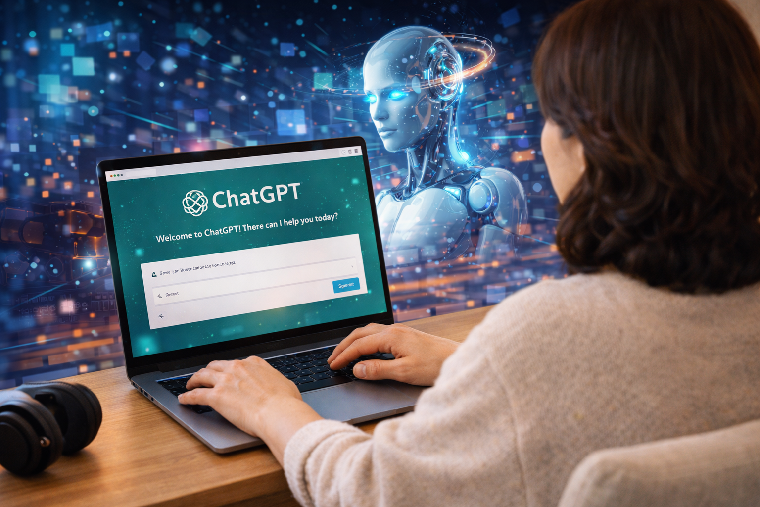 gpt를 사용하는 여성