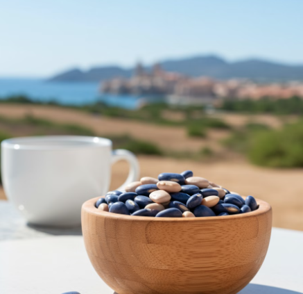 루피니빈 콩이 식탁 위에 놓여진 사진