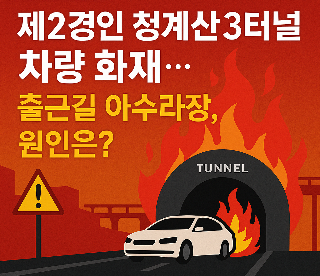 제2경인 청계산3터널 차량 화재…출근길 아수라장, 원인은