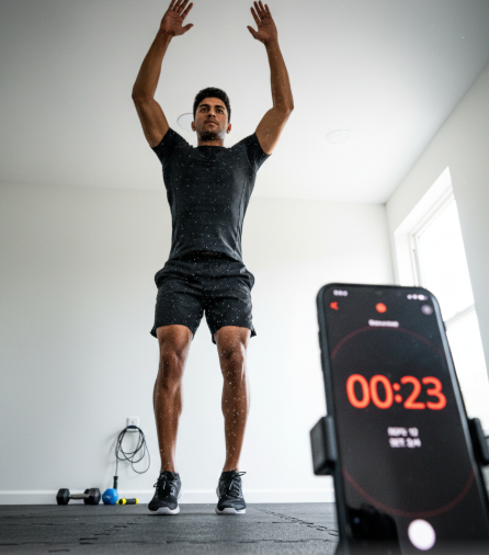 버피 테스트 하는 사람, 타이머 화면