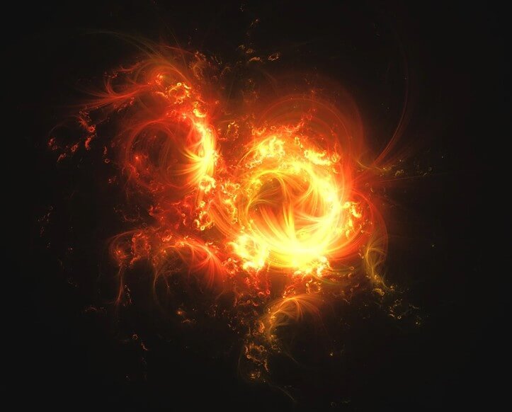 새 형상의 불 모습