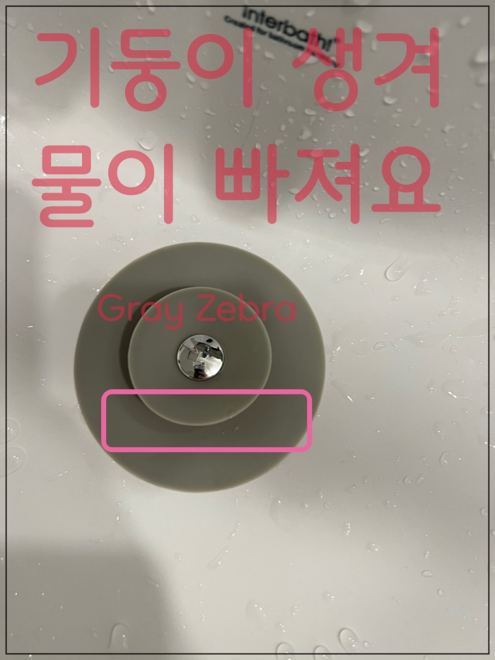 화장실 트랩 물이 빠지는 모습