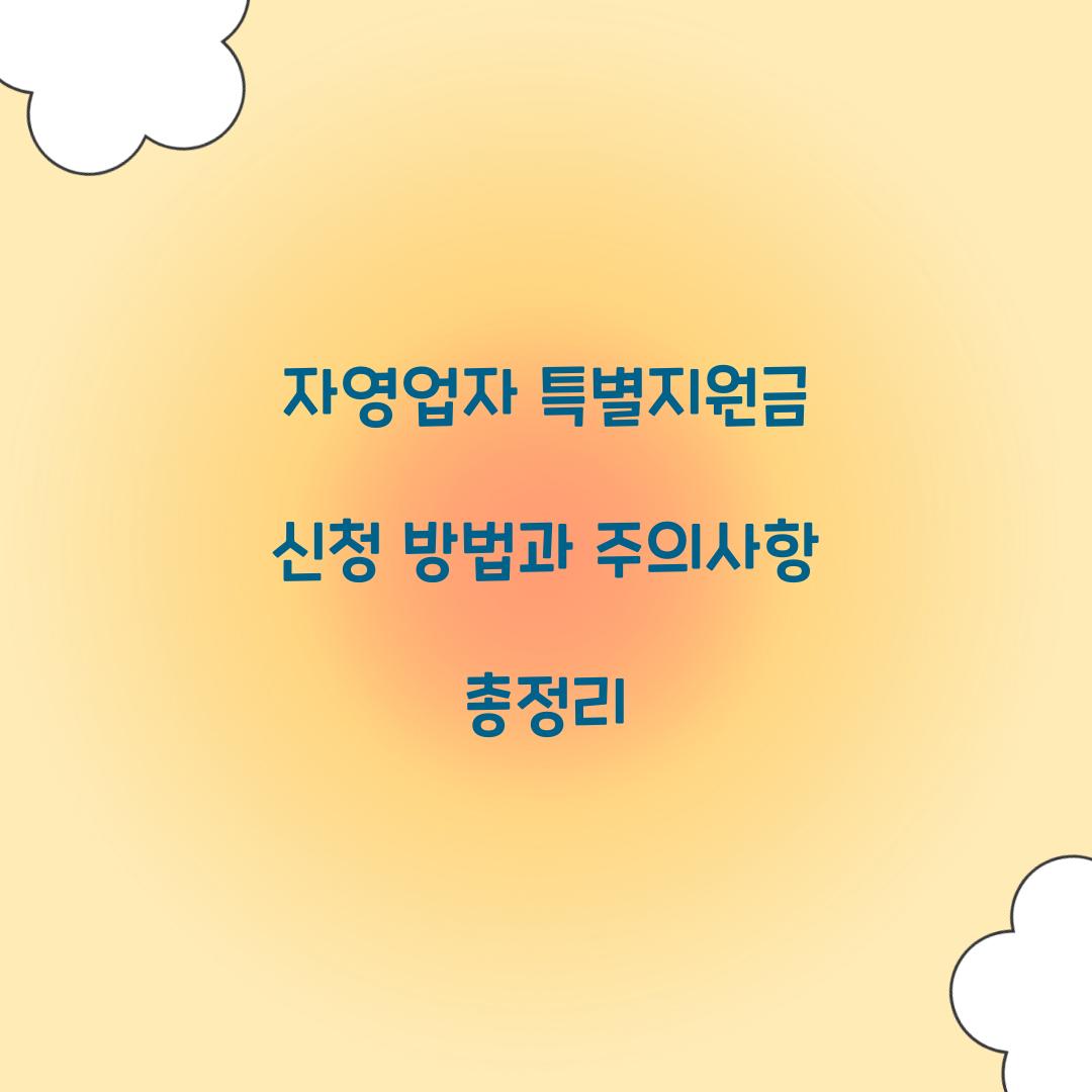자영업자 특별지원금