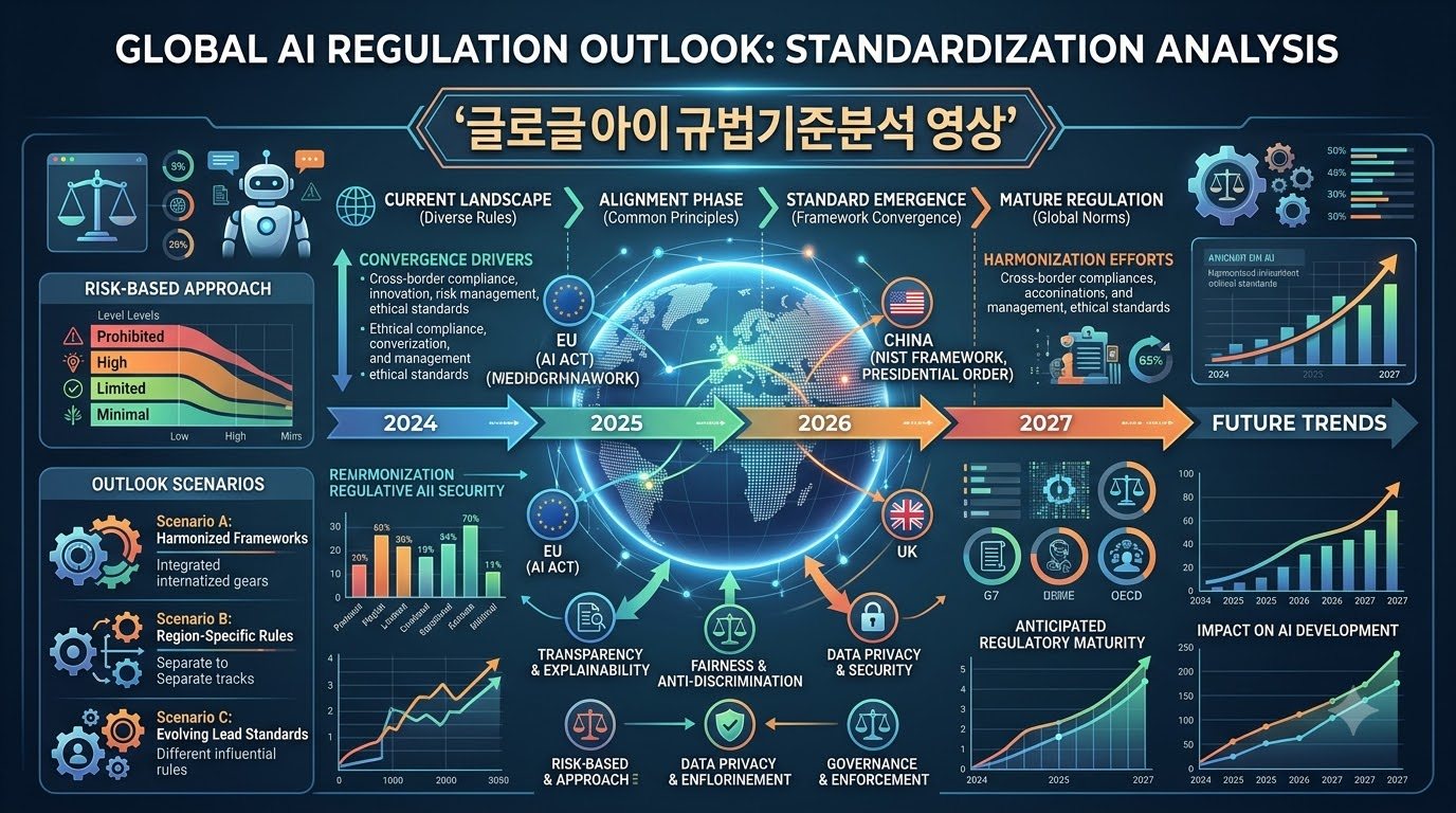 유럽연합, 미국, 한국의 글로벌 AI 규제 법안 및 제도 비교 분석 이미지