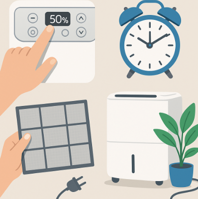 제습기 전기 절약을 위한 설정과 필터 청소, 플러그 분리 이미지