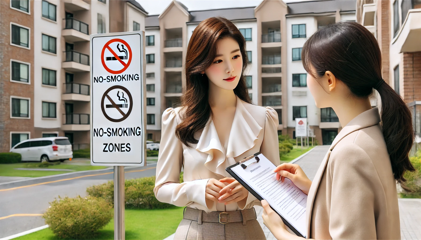 금연구역 지정 관련 협의하는 이미지