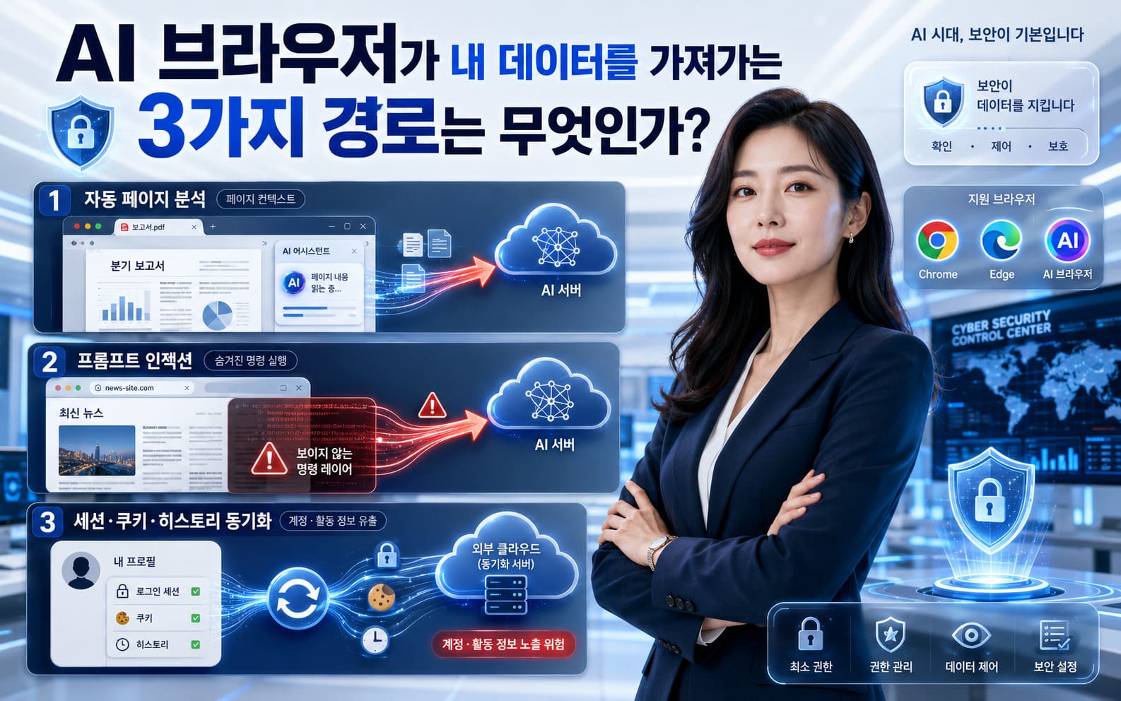 AI 브라우저가 내 데이터를 가져가는 3가지 경로는 무엇인가?