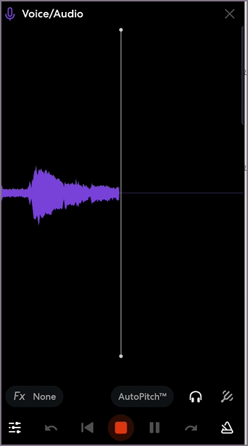 랜드랩 음성 녹음 화면