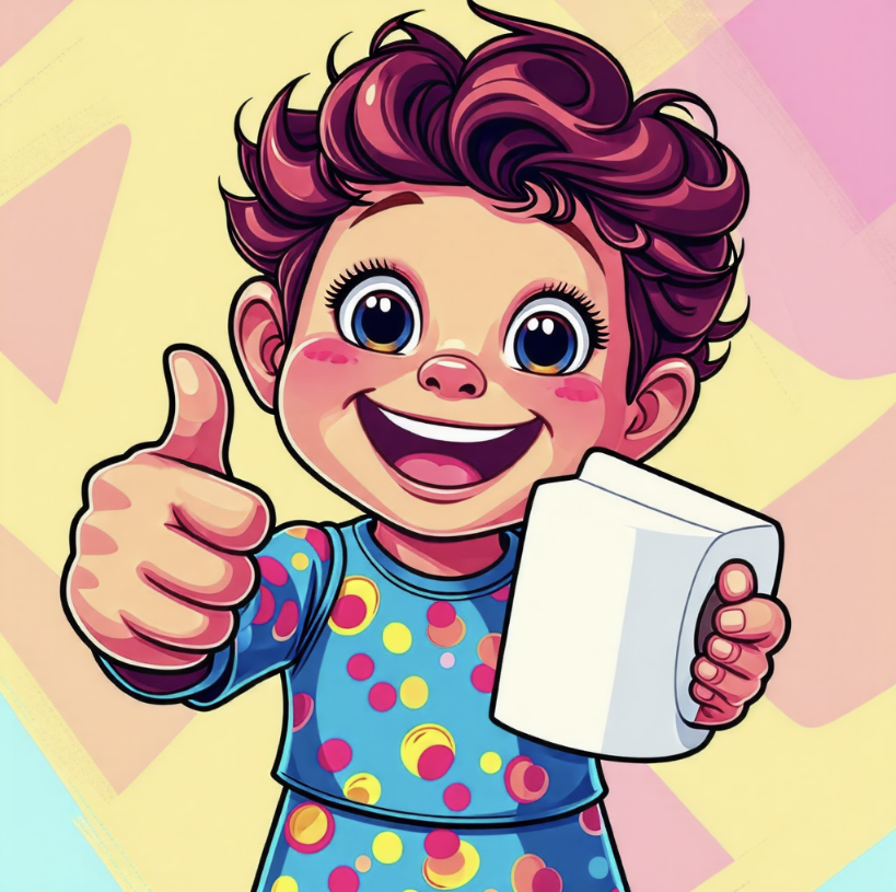 쾌변을 표현한 사진