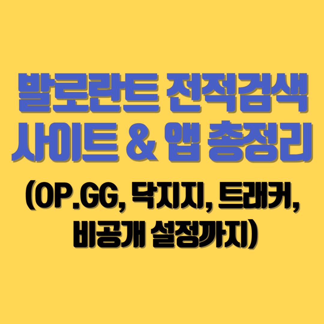 발로란트 전적검색 사이트 &amp; 앱 총정리 (OP.GG, 닥지지, 트래커, 비공개 설정까지)