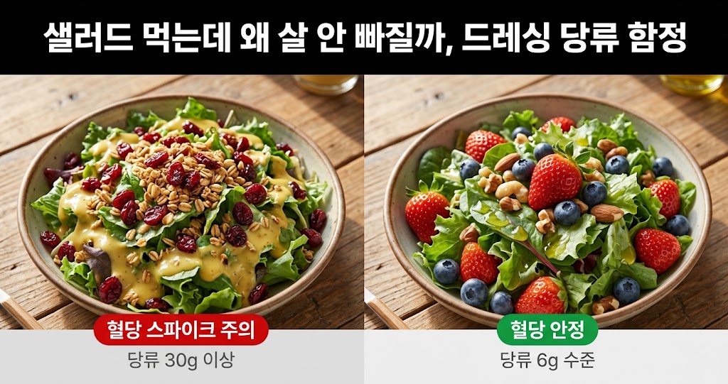 샐러드 먹는데 왜 살 안 빠질까, 드레싱 당류 함정