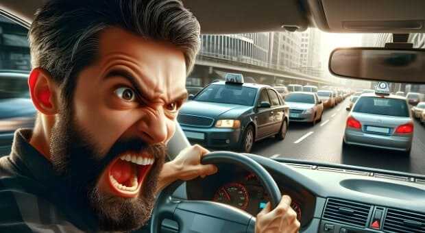 난폭 운전으로 비접촉 교통사고를 유발하는 모습 2