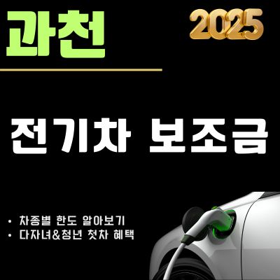 썸네일_과천 전기차 보조금 신청 2025년 ver. (보조금 한도, 신청방법, 현황 조회, 청년 첫차)