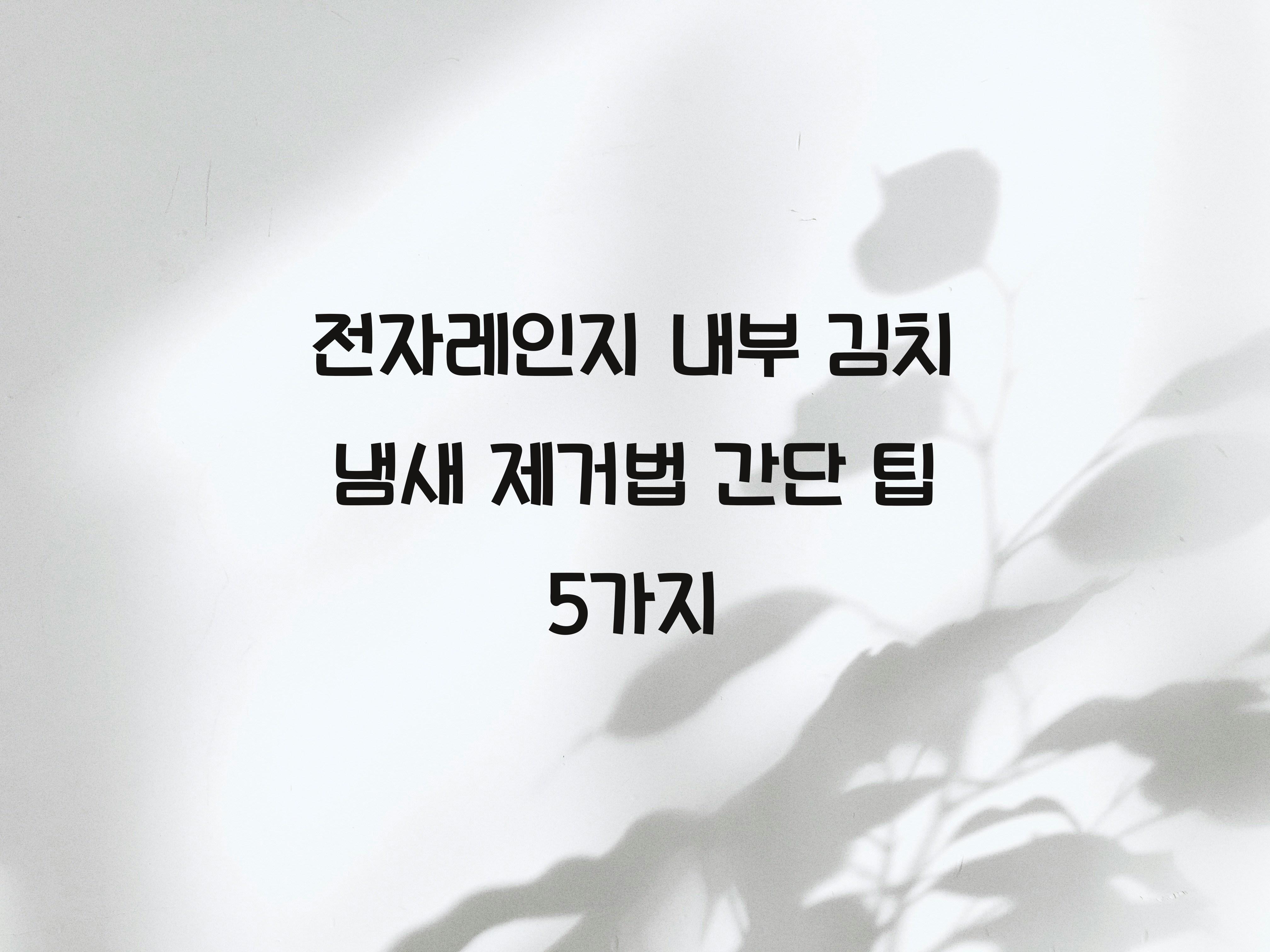 전자레인지 내부 김치 냄새 제거법