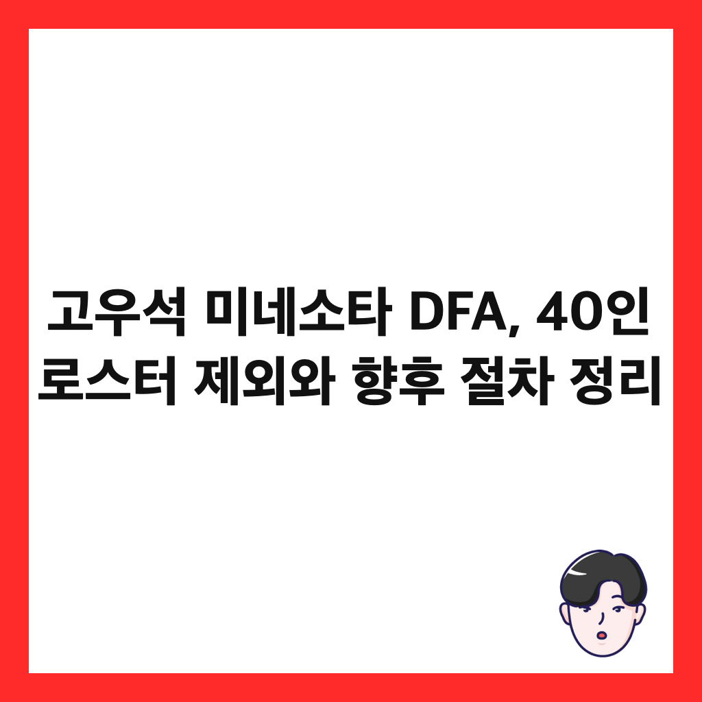 고우석 미네소타 DFA, 40인 로스터 제외와 향후 절차 정리 썸네일