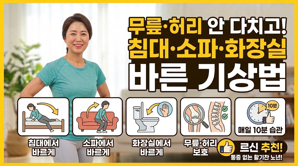 침대&middot;소파&middot;화장실에서 무릎&middot;허리 안 다치고 일어나는 생활 습관
