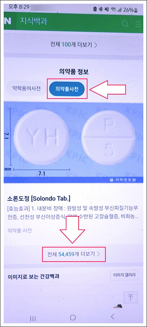 의약품명 검색방법