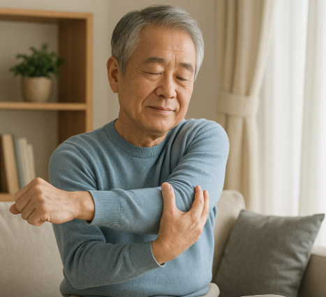 스트레칭 하고 있는 할아버지