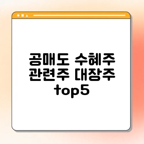 공매도 수혜주 관련주 대장주 top5