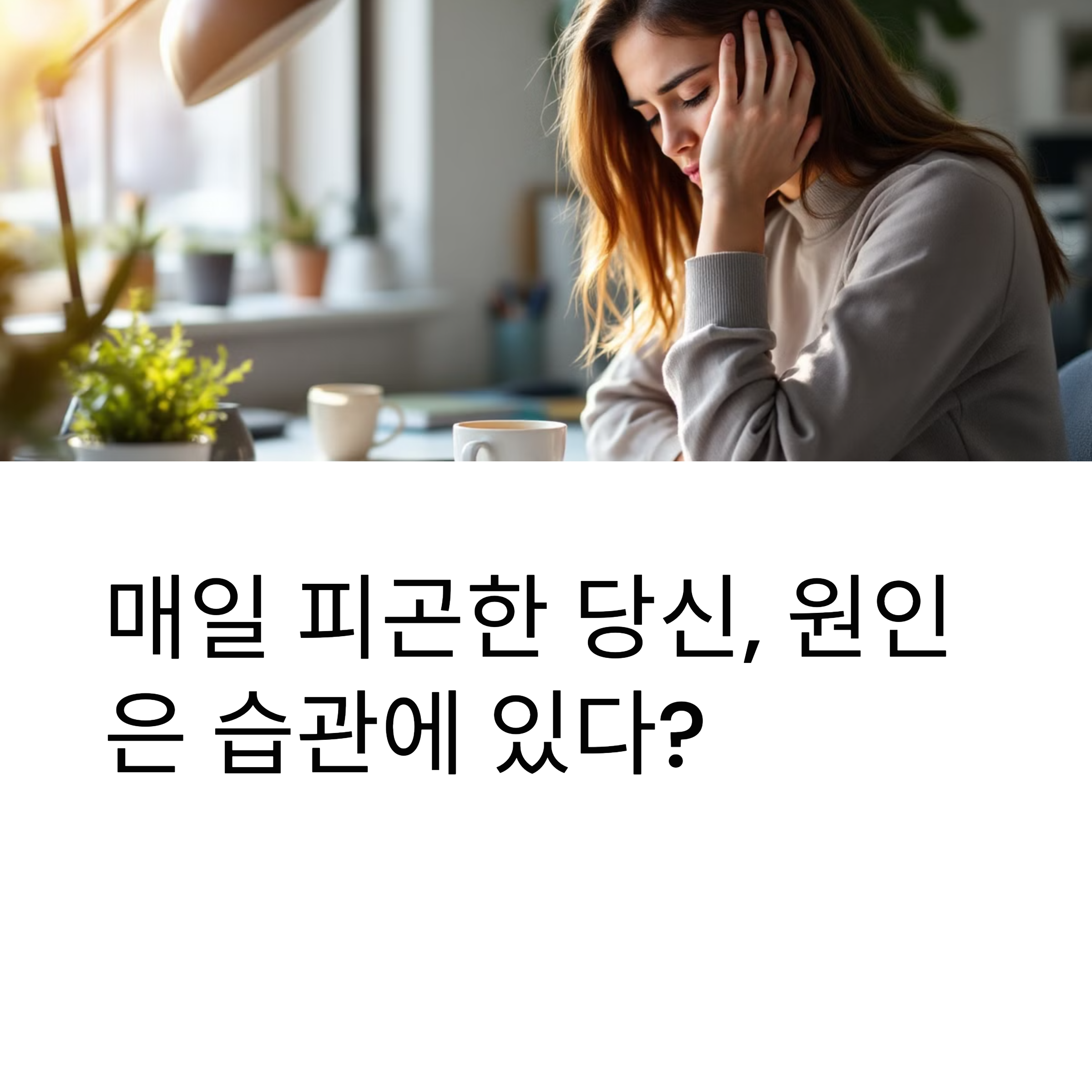 "매일 피곤한 당신, 원인은 습관에 있다?" 피로를 줄이는 작은 변화