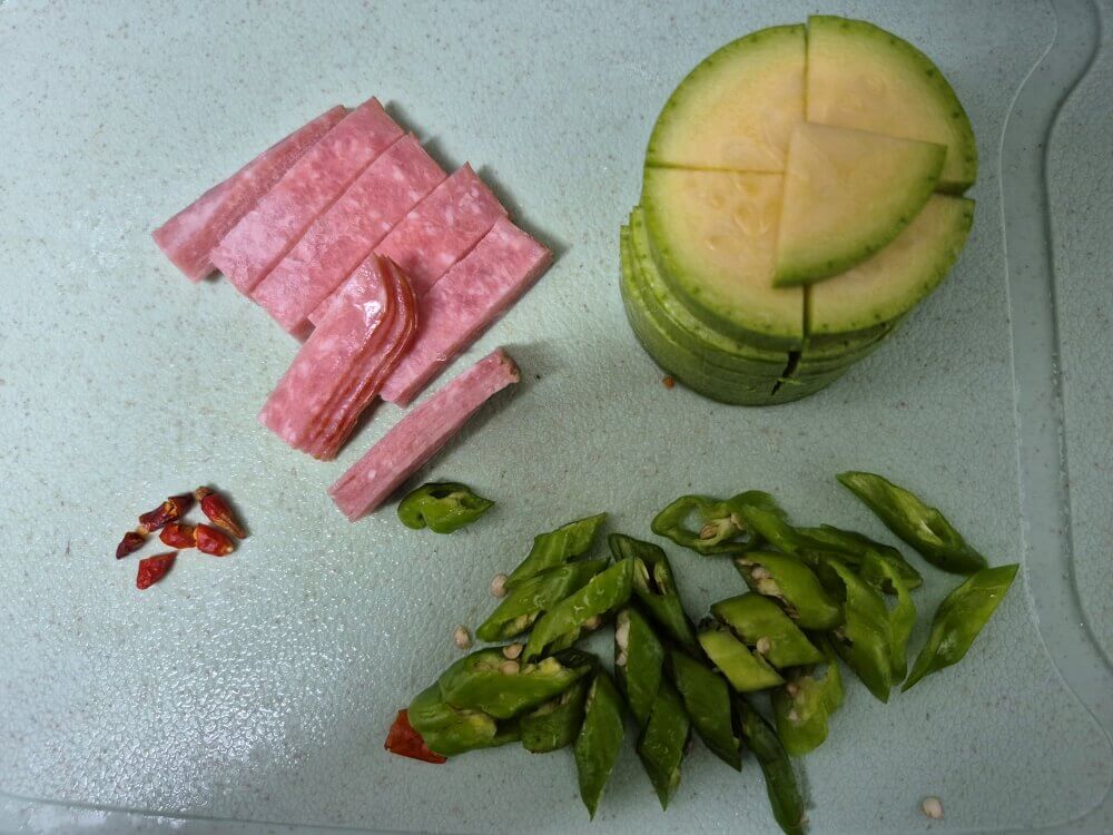 애호박,꽈리고추 준비
