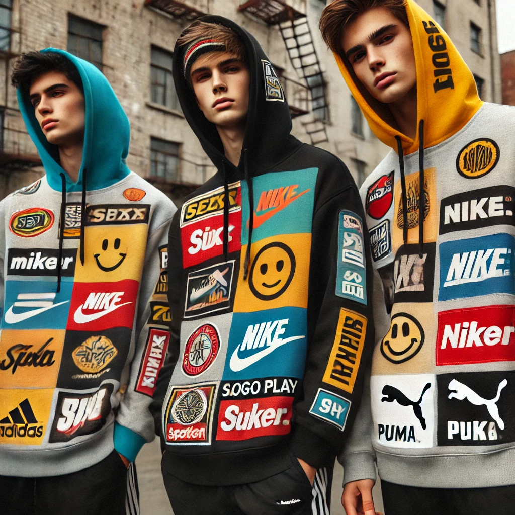 후드티 입은 청년3명, AI생성 이미지