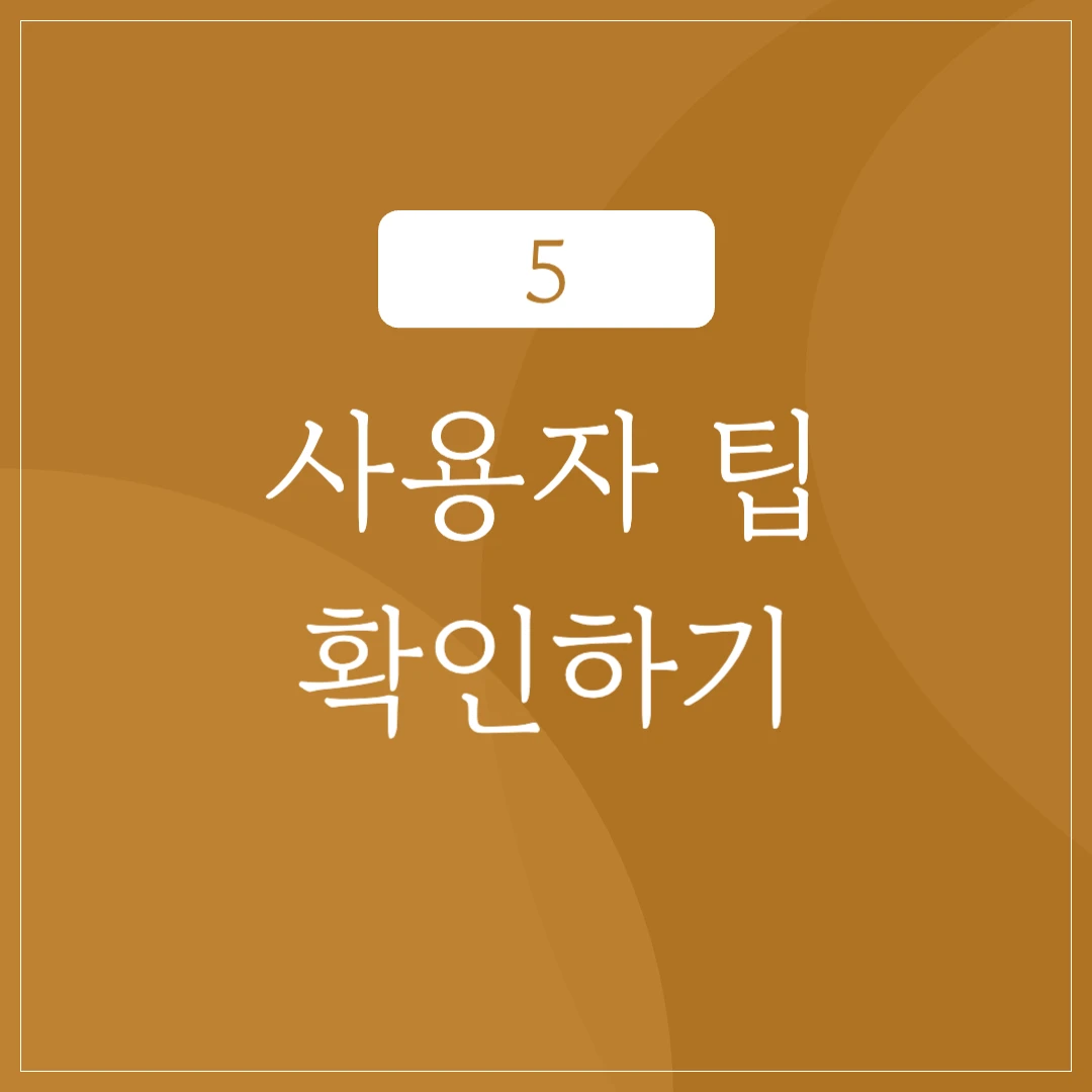 결론 및 사용자 팁 제공