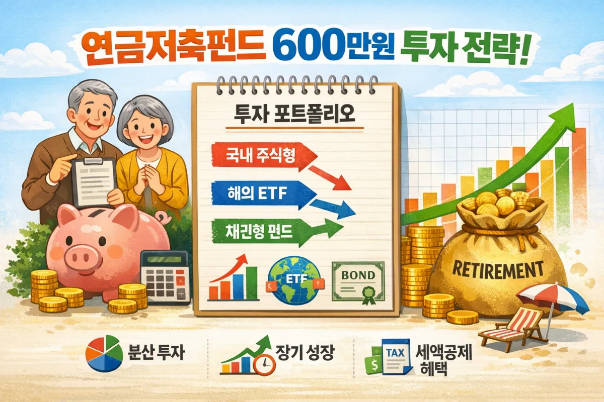 연금저축펀드 600만 원 투자 전략 설명 이미지