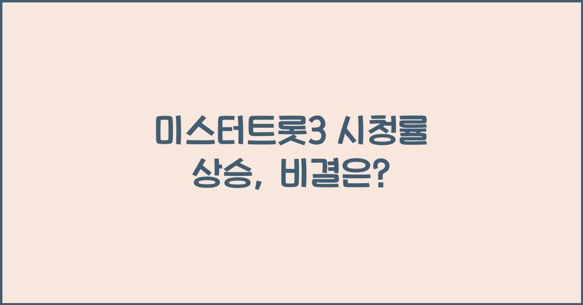 미스터트롯3 시청률