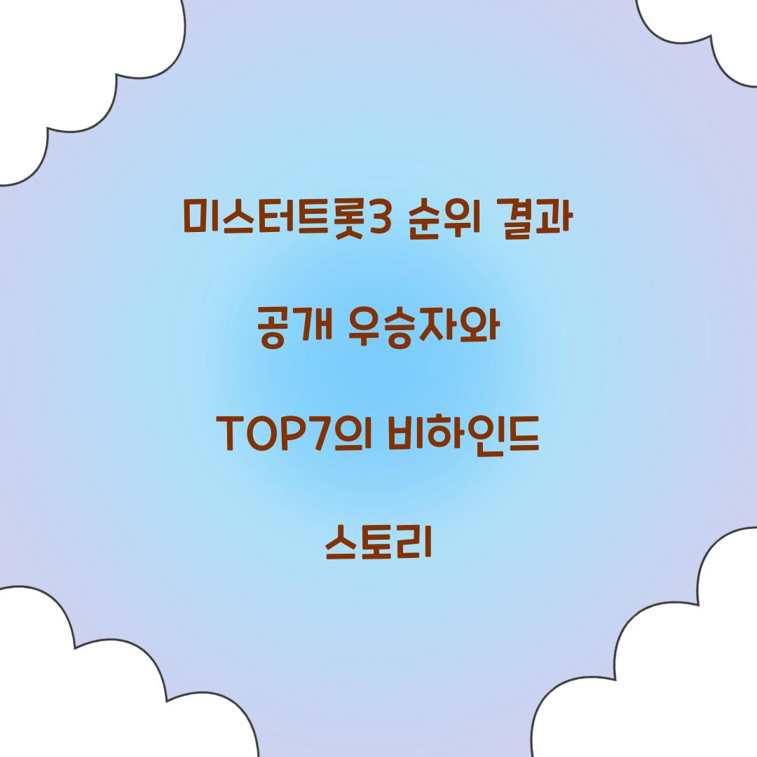 미스터트롯3 순위 결과