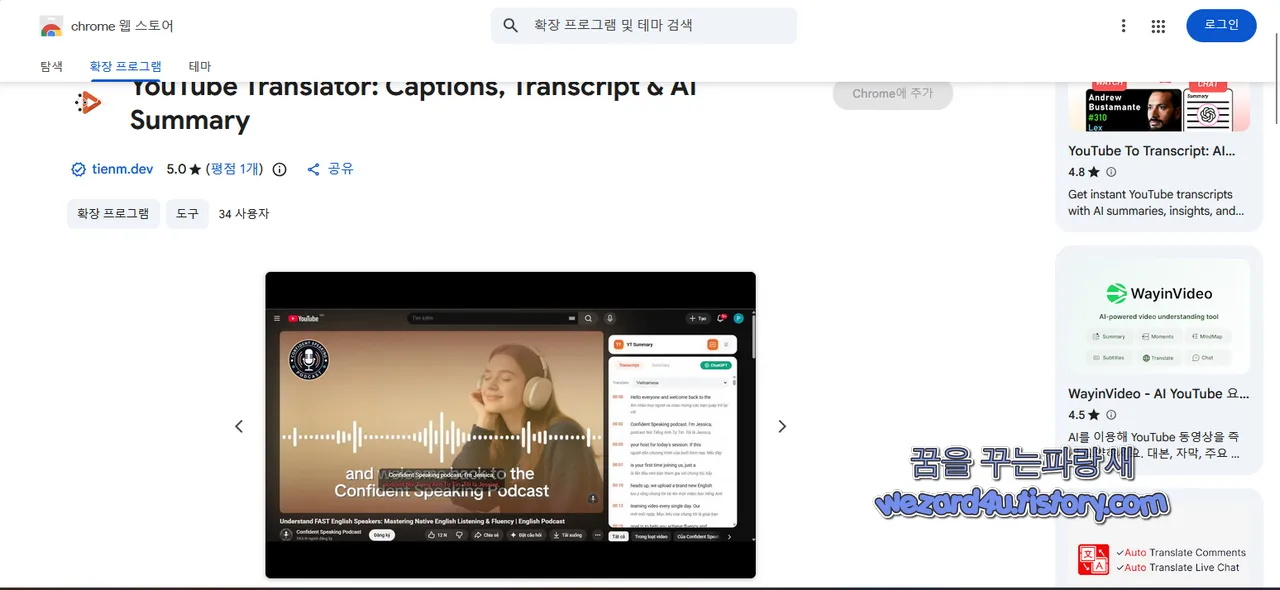 YouTube Translator CaptionsTranscript AI Summary