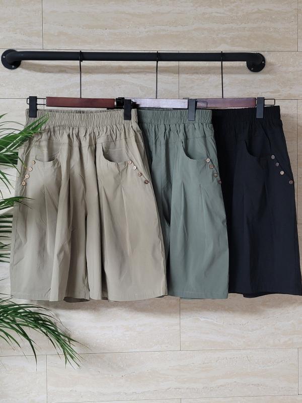 여성 반바지 와이드팬츠 밴딩 치마바지