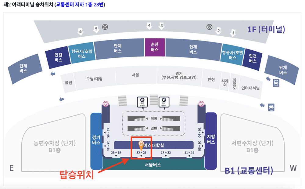 6012번-공항버스-인천공항-제2터미널-탑승위치