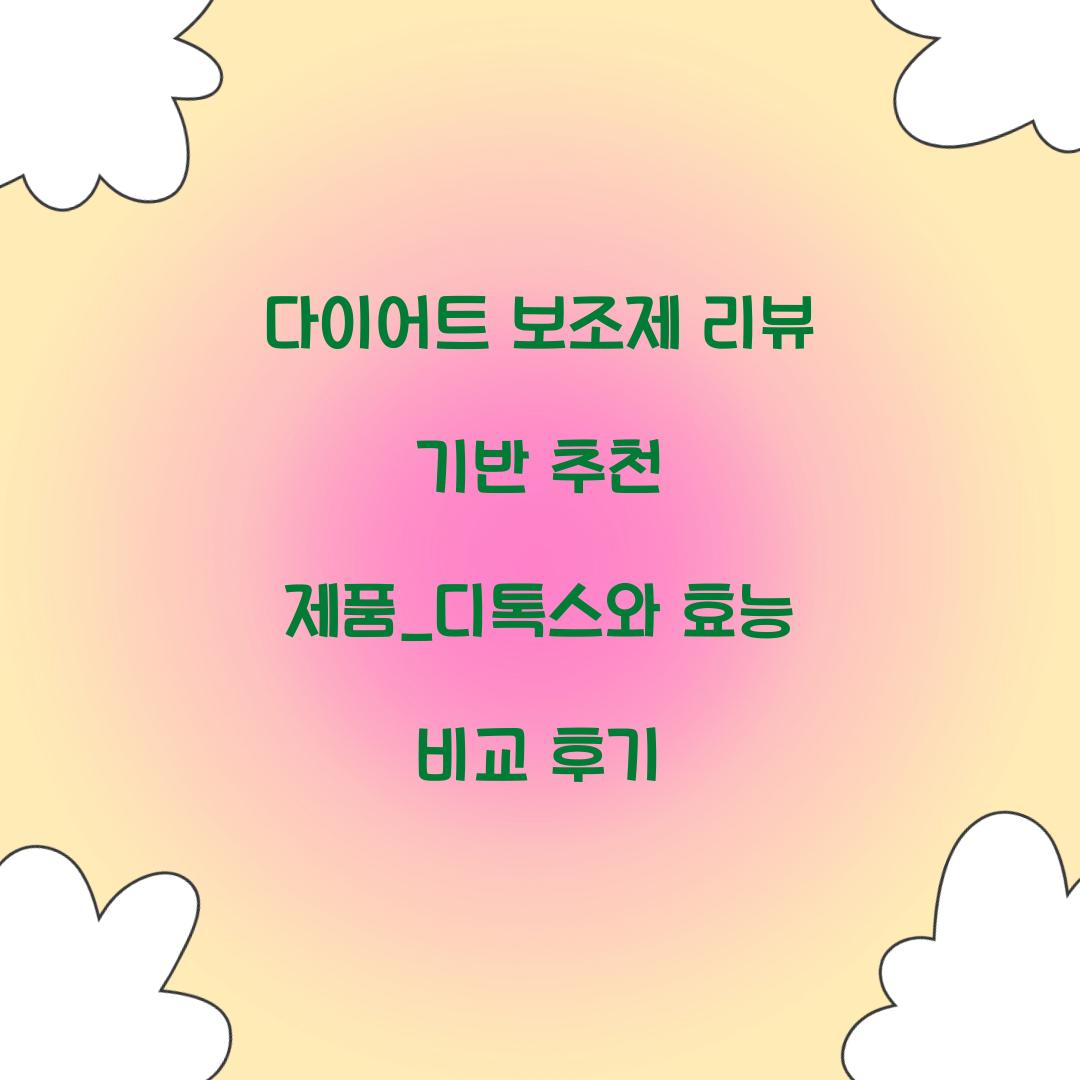 다이어트 보조제 리뷰 기반 추천 제품