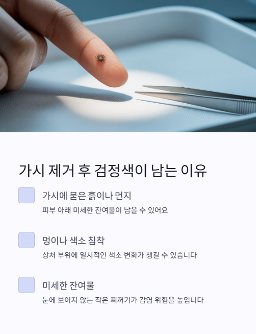 가시 제거 후 검정색이 남는 이유
