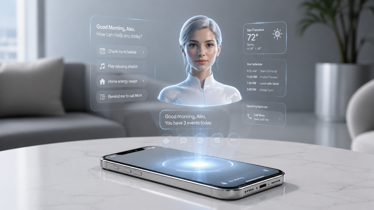 미래형 AI 비서 Siri AI 개념 이미지