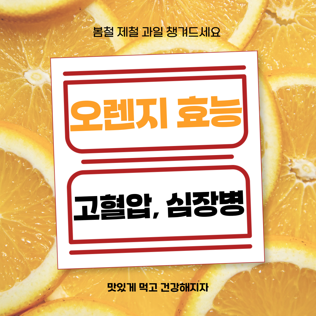 봄철 제철 과일 오렌지의 효능(고혈압, 심장병 예방)