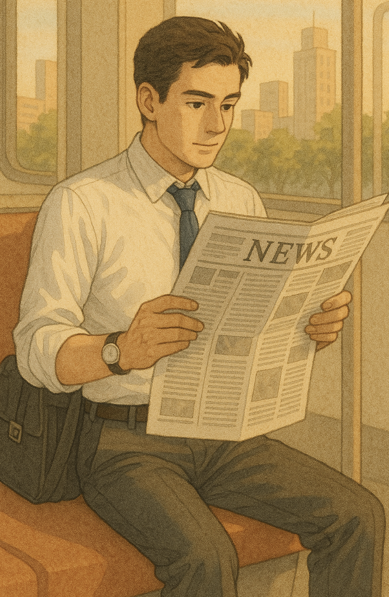 직장인 출근 전 경제신문 읽기