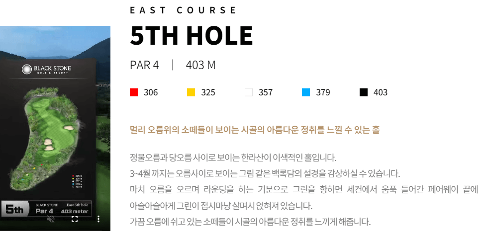 블랙스톤제주 골프클럽 동코스 5
