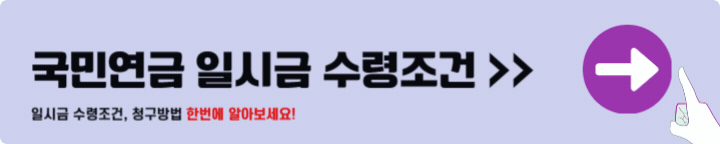 국민연금 일시금 수령조건