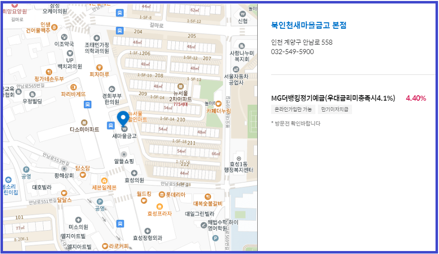 3월 넷째 주 새마을금고 정기예금 비교