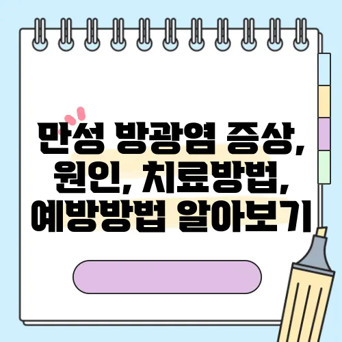 만성 방광염 증상, 원인, 치료방법, 예방방법 알아보기