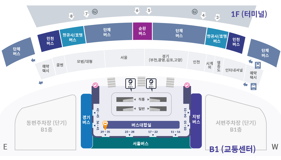 인천공항-제2여객터미널-공항버스-타는곳