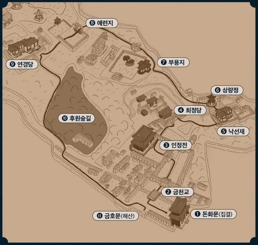 창덕궁 관람 동선 도면