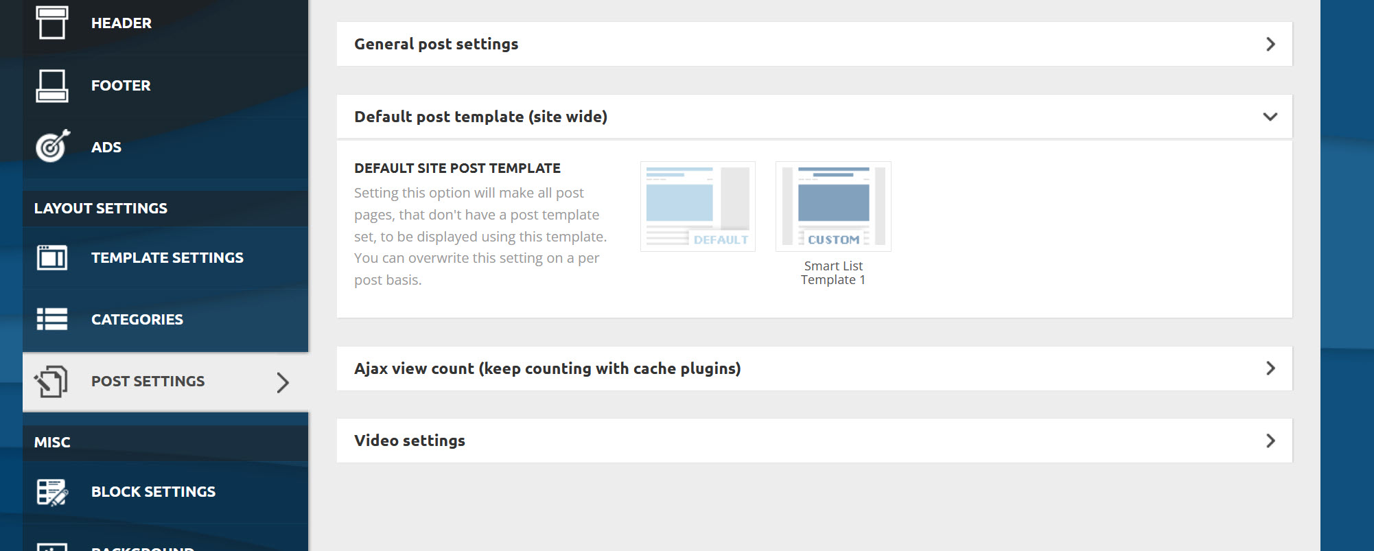 뉴스페이퍼 테마 기본 템플릿 없음