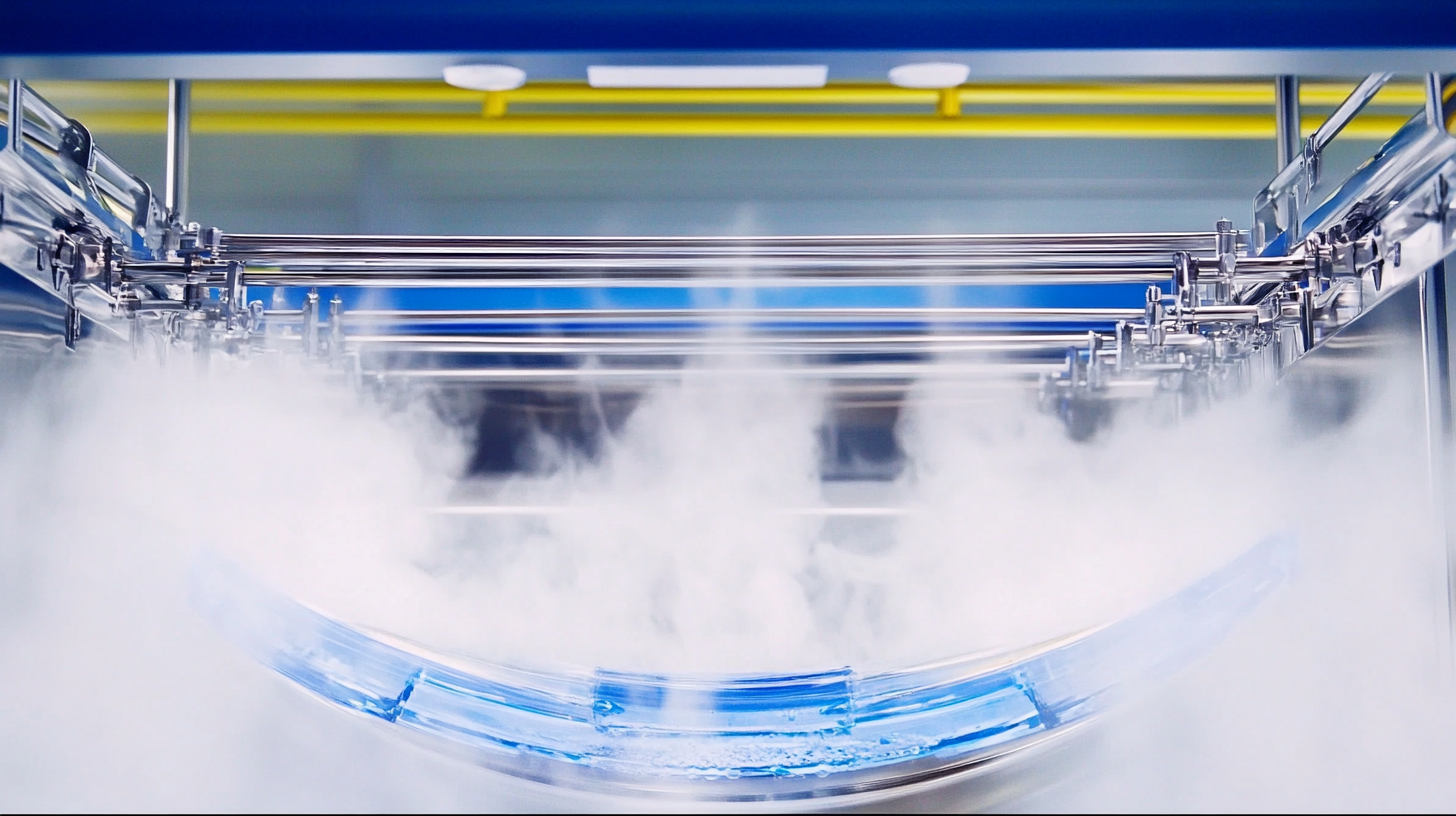 삼성 WF2522HDKKP 내부에서 고온 살균 기능이 작동 중이며, 세밀한 증기 효과와 드라마틱한 조명이 돋보이는 장면